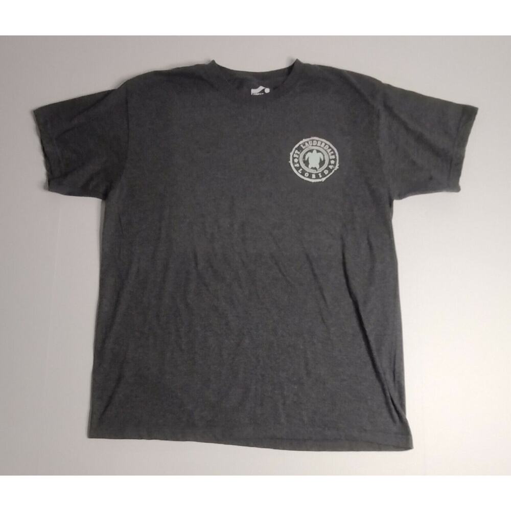 Surf Style Fort Lauderdale Florida Sea Turtle T-Shirt Heather Gray Medium - Picture 2 of 7
